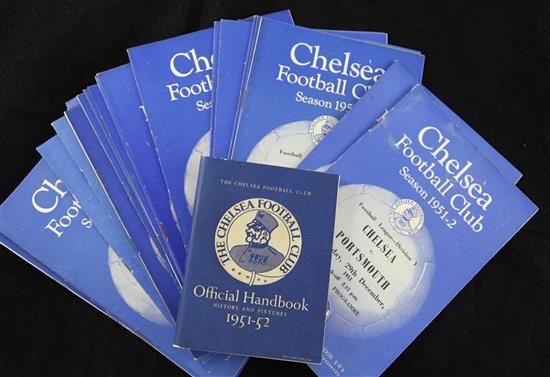 Twenty-four 1951-52 Chelsea Football Club programmes